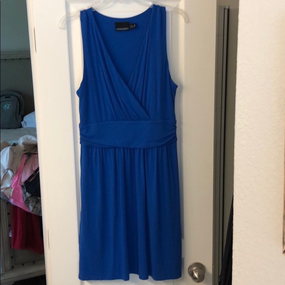 Royal blue stretchy midi dress